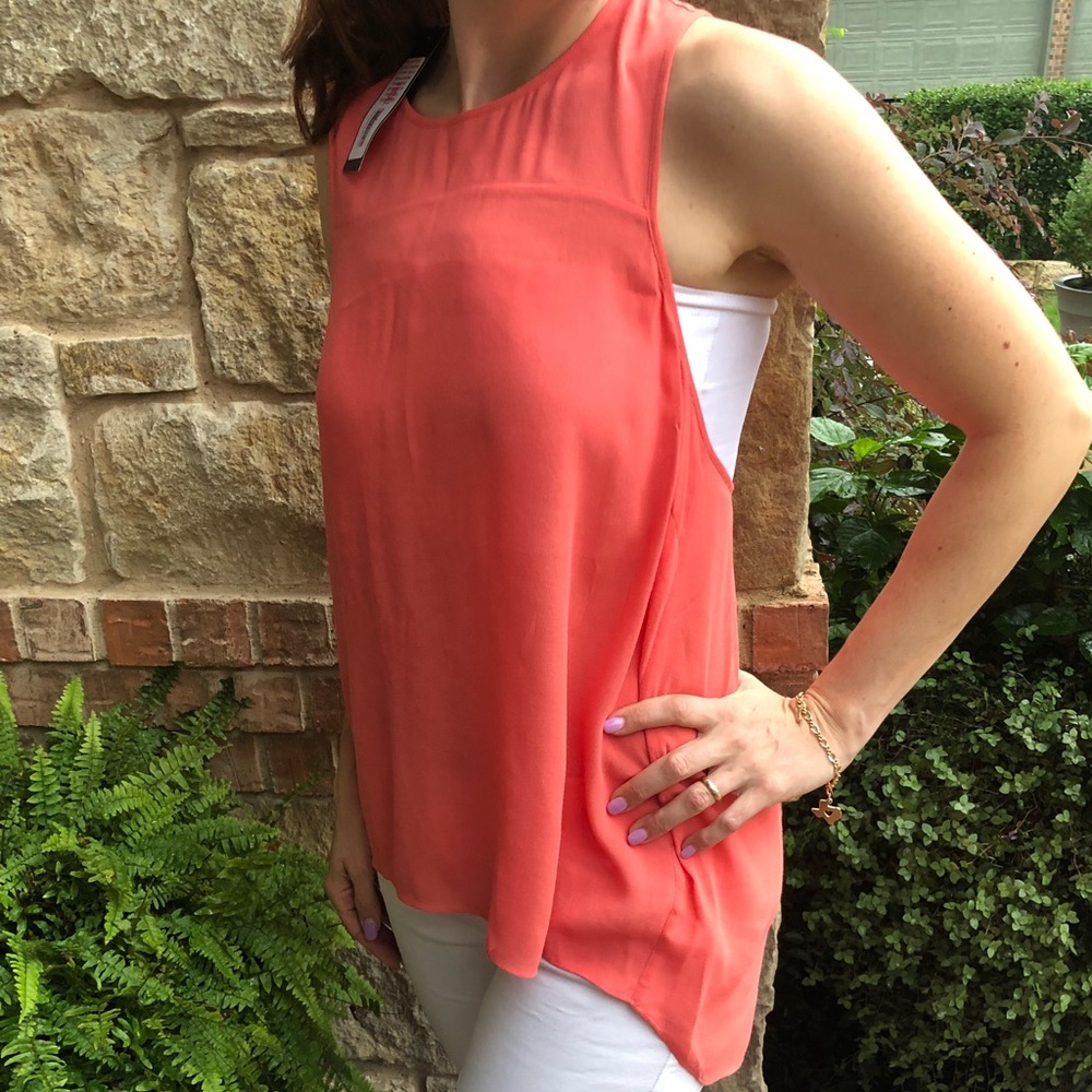 BCBG MAXAZRIA Coral Shear Tank with Open Back